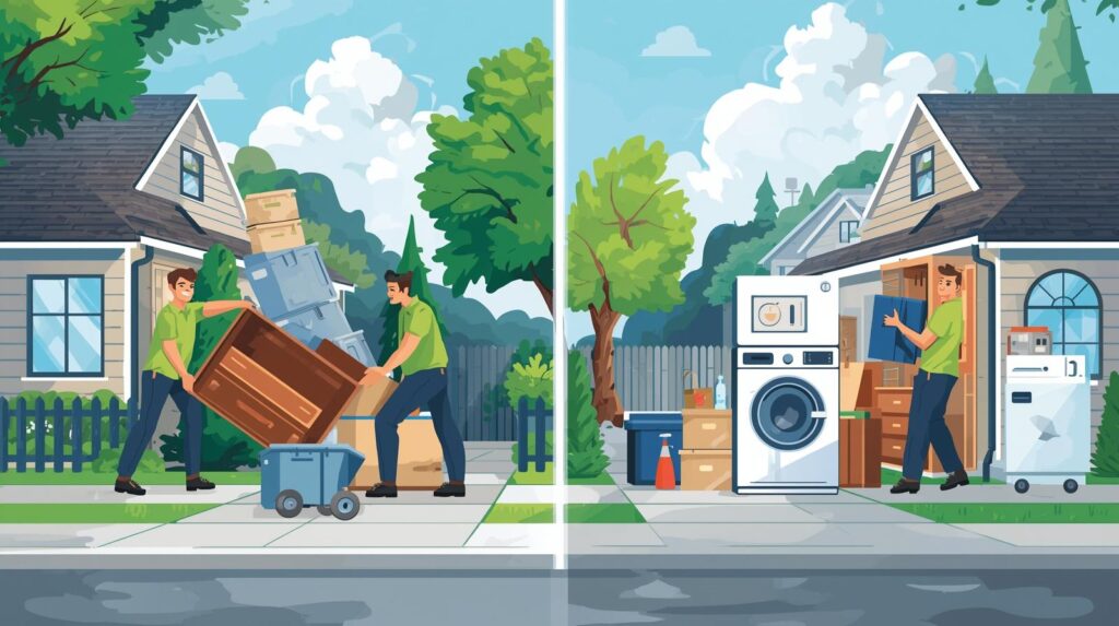 Professional junk removal service in Brampton yard